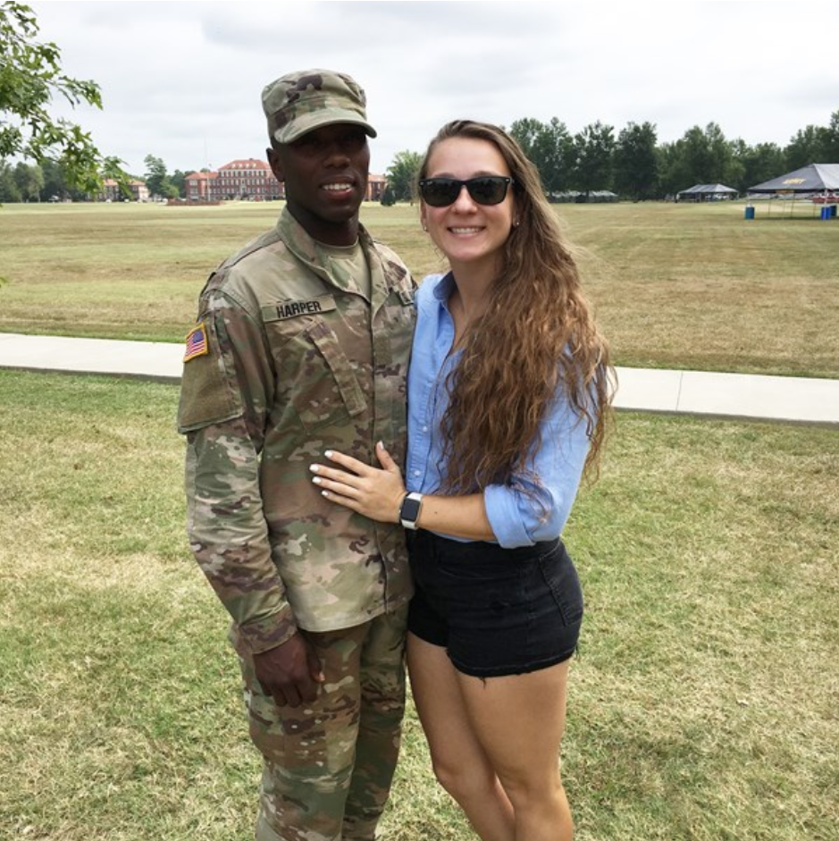 Brianna Van Deursen with fiance Terence at Ft. Knox, KY