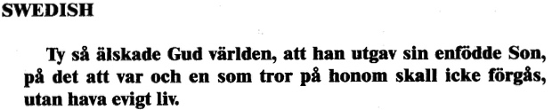 John 3:16 in Swedish
